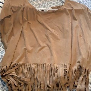 Tan suede crop top